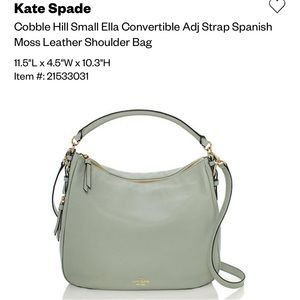 Kate Spade Cobble Hill Small Ella Satchel in Spanish Moss